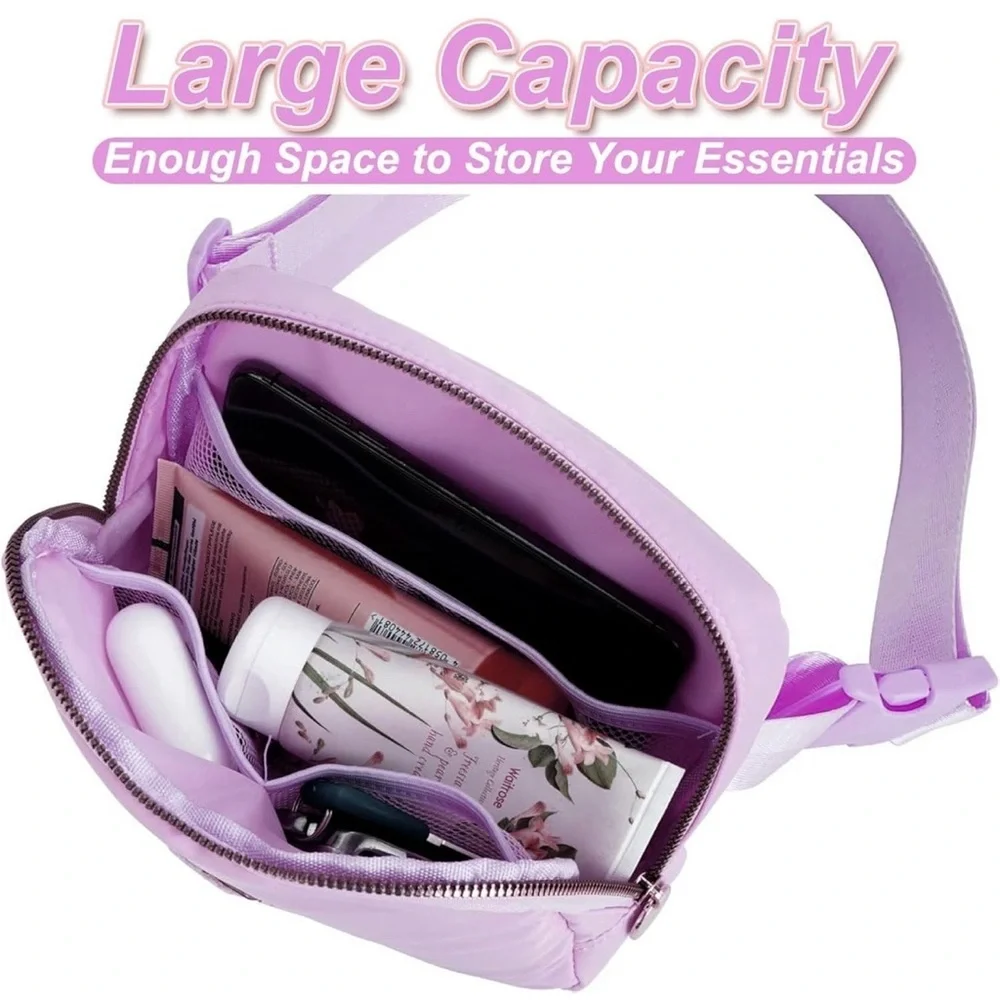 N Lavender Kids Belt Bag with Glitter Initial